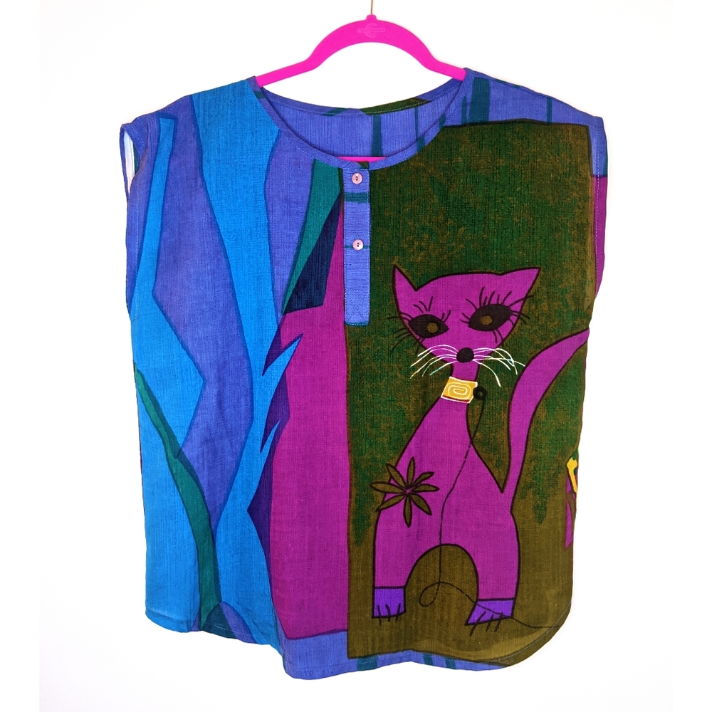 Vintage Cat Blouse